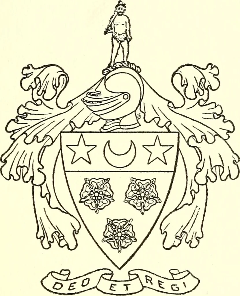 An illustration from Armory and lineages of Canada; comprising pedigrees with historical notes, brief biographies and family registers of prominent men of Canada, including blazons and illustrations of many armorials, and of insignia of knighthood, 1913, leaf 82