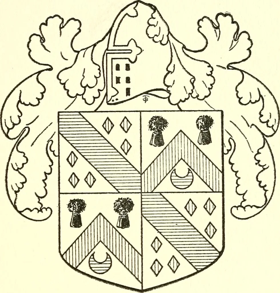 An illustration from Armory and lineages of Canada; comprising pedigrees with historical notes, brief biographies and family registers of prominent men of Canada, including blazons and illustrations of many armorials, and of insignia of knighthood, 1913, leaf 84