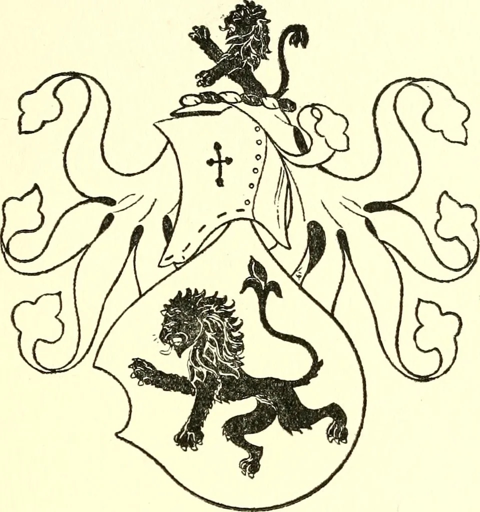 An illustration from Armory and lineages of Canada; comprising pedigrees with historical notes, brief biographies and family registers of prominent men of Canada, including blazons and illustrations of many armorials, and of insignia of knighthood, 1913, leaf 96