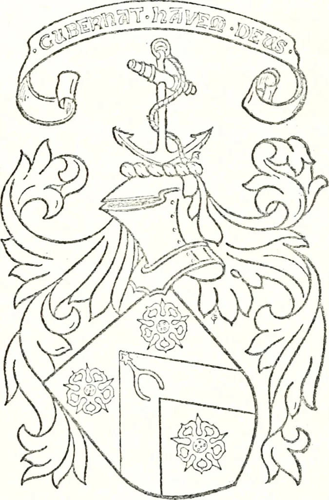 An illustration from Armory and lineages of Canada; comprising pedigrees with historical notes, brief biographies and family registers of prominent men of Canada, including blazons and illustrations of many armorials, and of insignia of knighthood, 1913, leaf 106