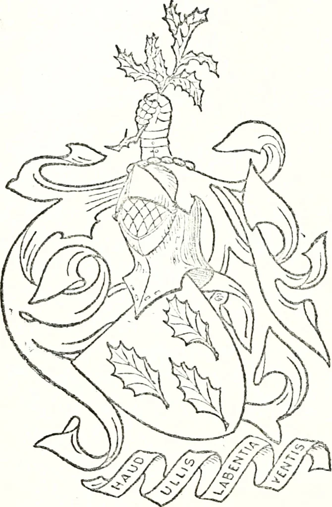 An illustration from Armory and lineages of Canada; comprising pedigrees with historical notes, brief biographies and family registers of prominent men of Canada, including blazons and illustrations of many armorials, and of insignia of knighthood, 1913, leaf 142