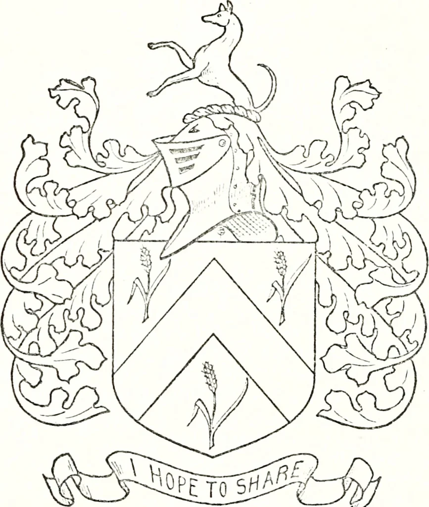 An illustration from Armory and lineages of Canada; comprising pedigrees with historical notes, brief biographies and family registers of prominent men of Canada, including blazons and illustrations of many armorials, and of insignia of knighthood, 1913, leaf 156