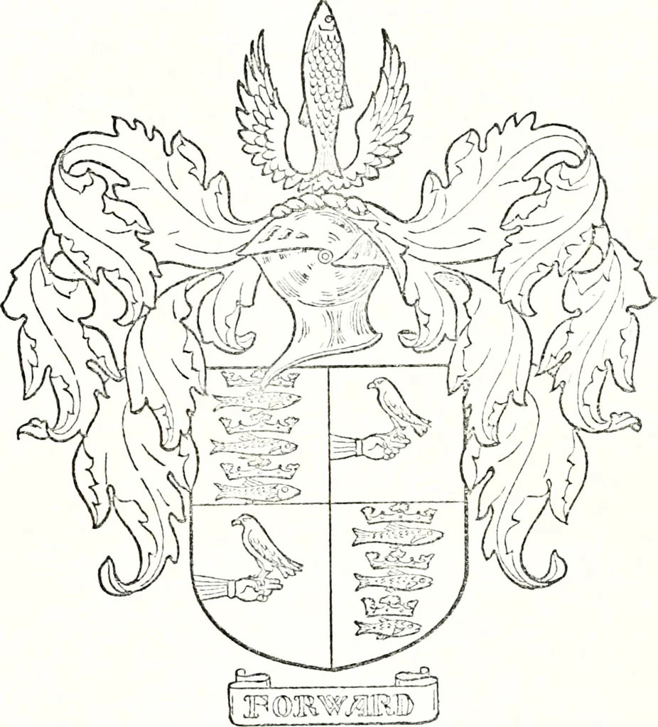 An illustration from Armory and lineages of Canada; comprising pedigrees with historical notes, brief biographies and family registers of prominent men of Canada, including blazons and illustrations of many armorials, and of insignia of knighthood, 1913, leaf 164