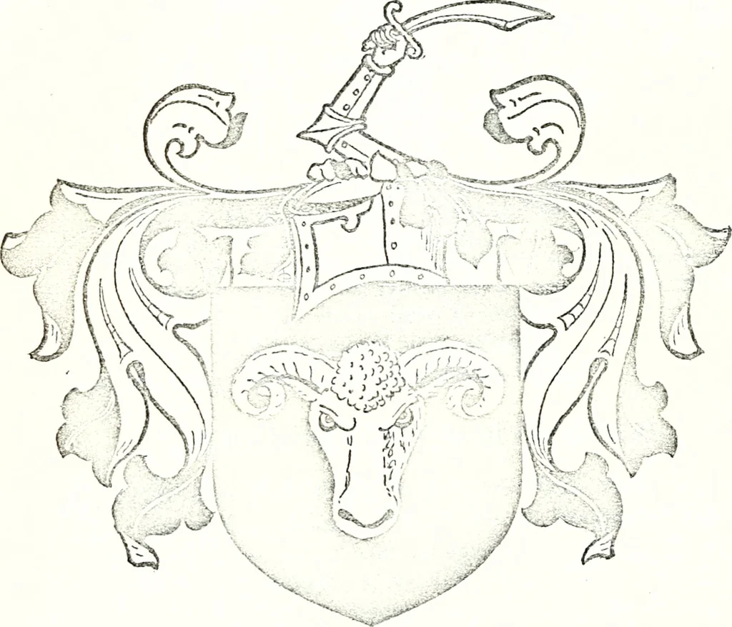 An illustration from Armory and lineages of Canada; comprising pedigrees with historical notes, brief biographies and family registers of prominent men of Canada, including blazons and illustrations of many armorials, and of insignia of knighthood, 1913, leaf 174