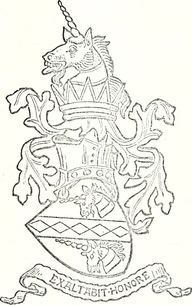 An illustration from Armory and lineages of Canada; comprising pedigrees with historical notes, brief biographies and family registers of prominent men of Canada, including blazons and illustrations of many armorials, and of insignia of knighthood, 1913, leaf 178