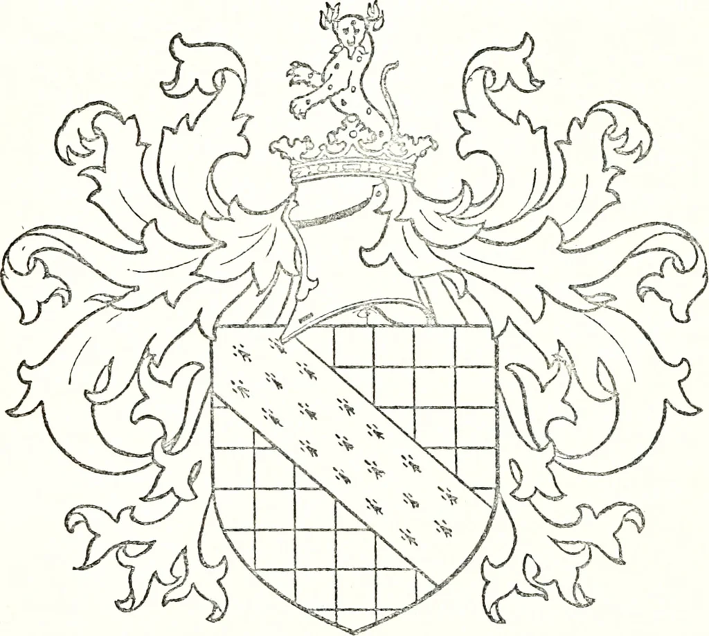 An illustration from Armory and lineages of Canada; comprising pedigrees with historical notes, brief biographies and family registers of prominent men of Canada, including blazons and illustrations of many armorials, and of insignia of knighthood, 1913, leaf 180