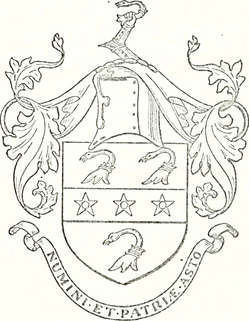 An illustration from Armory and lineages of Canada; comprising pedigrees with historical notes, brief biographies and family registers of prominent men of Canada, including blazons and illustrations of many armorials, and of insignia of knighthood, 1913, leaf 192