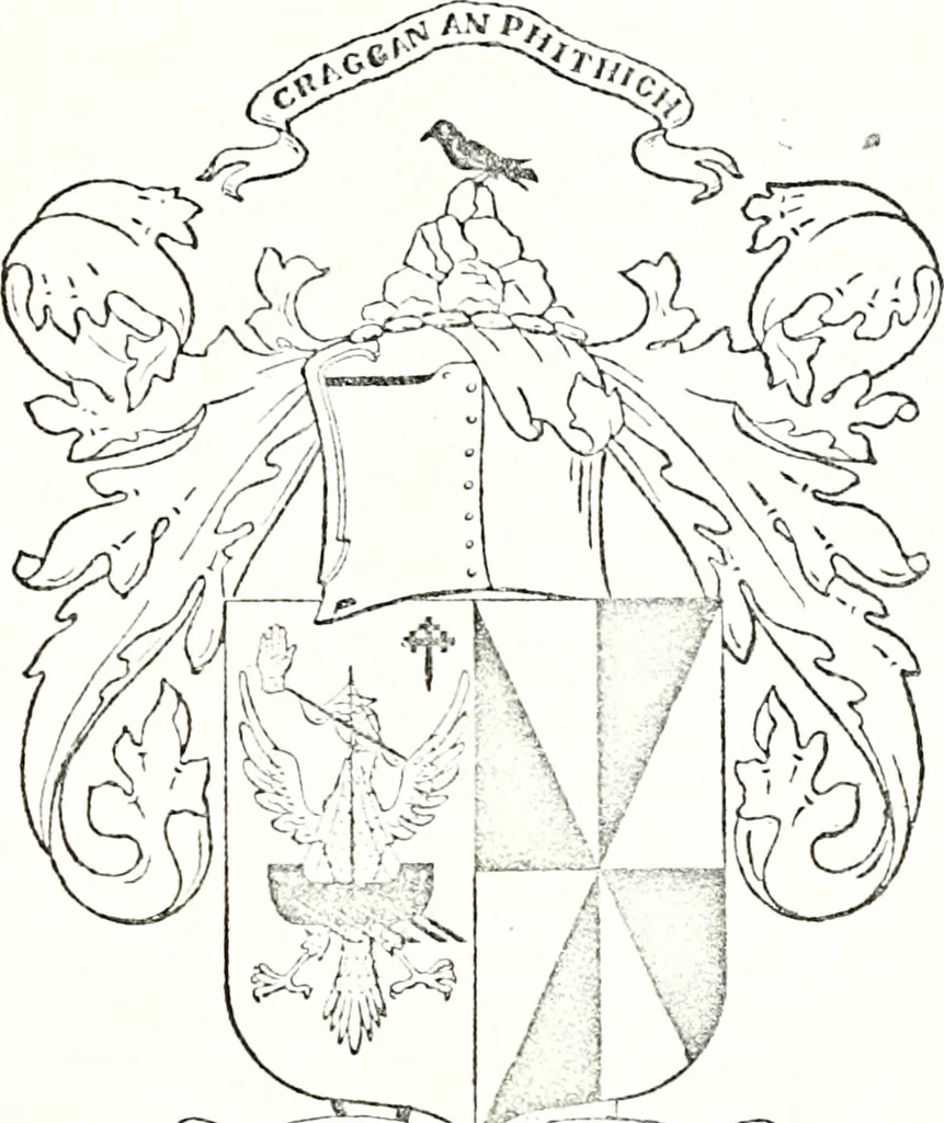 An illustration from Armory and lineages of Canada; comprising pedigrees with historical notes, brief biographies and family registers of prominent men of Canada, including blazons and illustrations of many armorials, and of insignia of knighthood, 1913, leaf 206