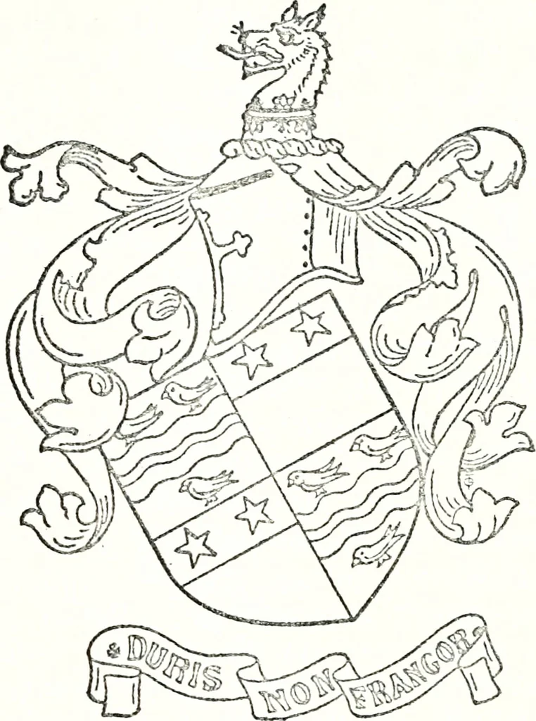 An illustration from Armory and lineages of Canada; comprising pedigrees with historical notes, brief biographies and family registers of prominent men of Canada, including blazons and illustrations of many armorials, and of insignia of knighthood, 1913, leaf 216