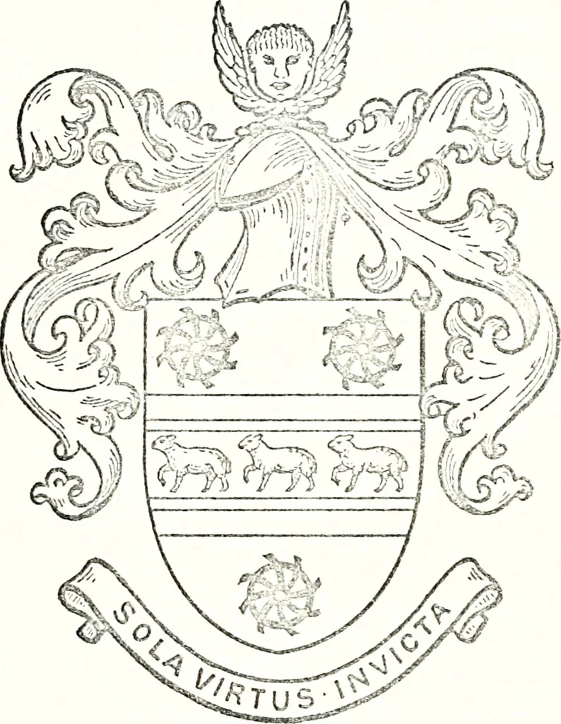 An illustration from Armory and lineages of Canada; comprising pedigrees with historical notes, brief biographies and family registers of prominent men of Canada, including blazons and illustrations of many armorials, and of insignia of knighthood, 1913, leaf 228