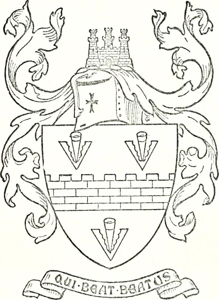 An illustration from Armory and lineages of Canada; comprising pedigrees with historical notes, brief biographies and family registers of prominent men of Canada, including blazons and illustrations of many armorials, and of insignia of knighthood, 1913, leaf 44