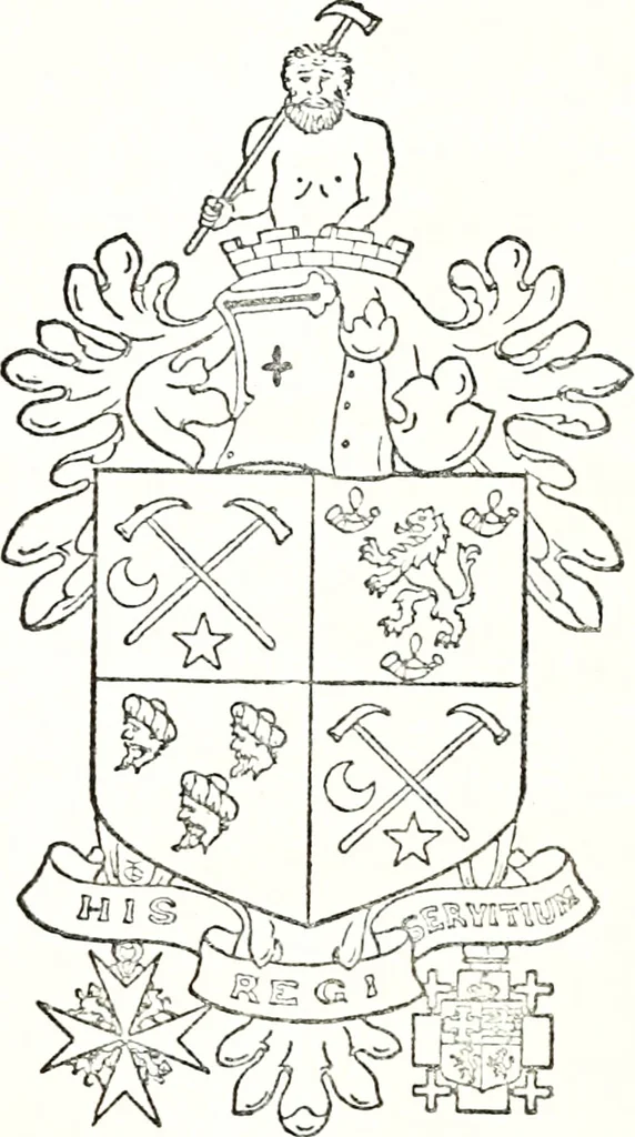 An illustration from Armory and lineages of Canada; comprising pedigrees with historical notes, brief biographies and family registers of prominent men of Canada, including blazons and illustrations of many armorials, and of insignia of knighthood, 1913, leaf 80