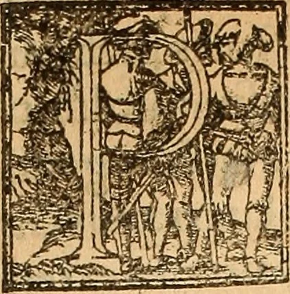An illustration from Arnoldi Ferroni Burdigalensis, regij consiliarij, : De rebus gestis Gallorum libri IX. Ad Historiam Pavli Aemylii additi, perducta historia usque ad terpora Henrici II, Francorum regis. [Paralipomena Gallicanae historiae ad P. Aemylivm et Ferronvm, adiecta. Per Ioannem Thomam Freigivm], 1569, leaf 67