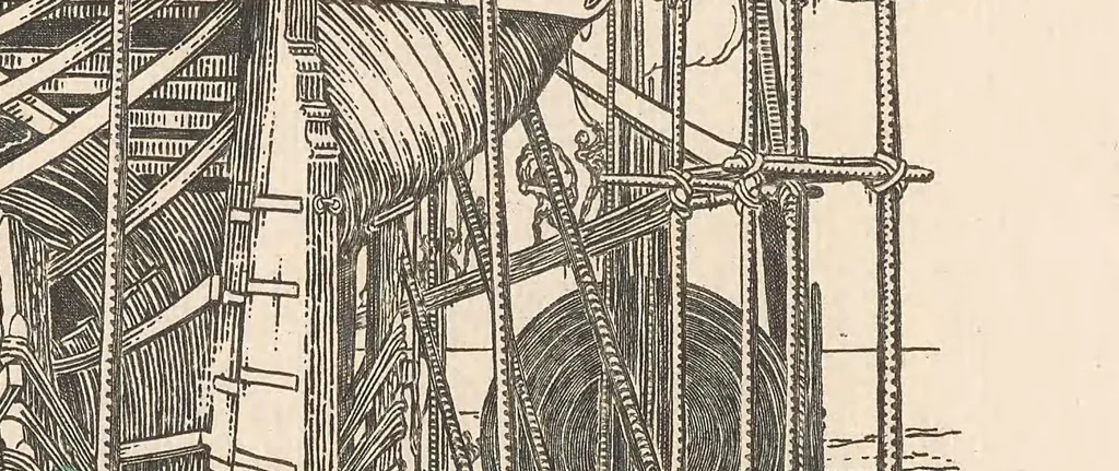 An illustration from La arquitectura naval española (en madera) bosquejo de sus condiciones y rasgos de su evolución, 1920, leaf 17