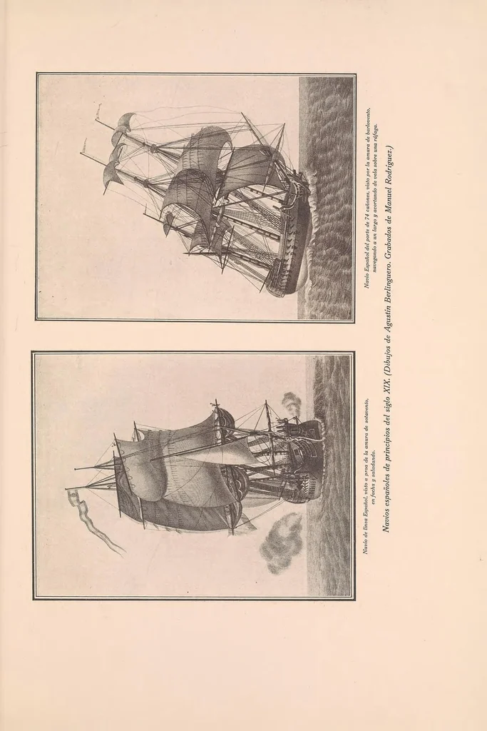 An illustration from La arquitectura naval española (en madera) bosquejo de sus condiciones y rasgos de su evolución, 1920, leaf 657