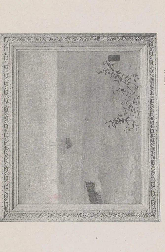 An illustration from An arrangement of the works of James A. McNeill Whistler from the collection of Mr. Richard Canfield of Providence, R.I, 1909, leaf 3
