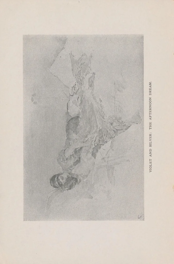 An illustration from An arrangement of the works of James A. McNeill Whistler from the collection of Mr. Richard Canfield of Providence, R.I, 1909, leaf 6