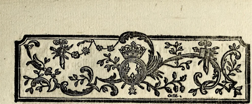 An illustration from Arrest du Conseil d'État du roi, qui ordonne que les marchands & négocians qui voudront envoyer des toiles au blanc, à l'impression ou au réapprêt seront tenus de fixer les délais pendant lesquels ils entendent faire rentrer lesdites toiles à Paris : du 19 août 1784 : extrait des registres du Conseil d'État, 1784, leaf 1