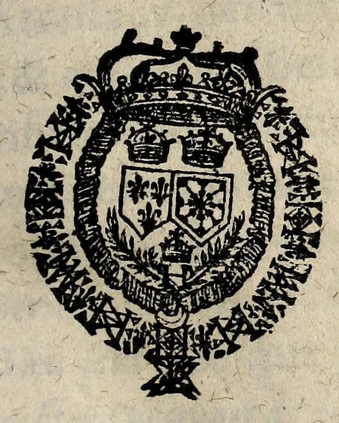 An illustration from Arrest de la cour de Parlement du 2. Ianuier 1615. : touchant la souueraineté du roy au temporel, & contre la pernicieuse doctrine d'attenter aux personnes sacrées des roys : en suite duquel sont les arrests donnés sur le mesme subiect., 1615, leaf 1