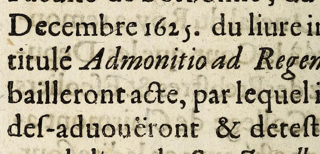 An illustration from Arrest de la Cour de Parlement : prononcé contre les PP. du College de Clermont, le 17. Mars 1626., 1626, leaf 20