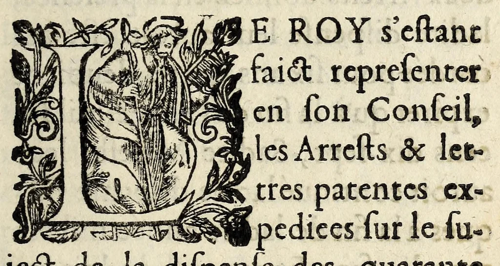 An illustration from Arrest donné par le Roy en son Conseil, auec lettres de declaration dudit Seigneur sur la reuocation du droict annuel., 1618, leaf 3