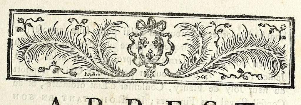 An illustration from Arrest du Conseil d'État du roi, qui proroge jusqu'au 1er janvier 1782, le délai accordé par l'arrêt du 19 mars 1781, & prorogé par celui du 12 juillet suivant, pour l'apposition d'une marque de grace sur les étoffes qui ne seront point revêtues de celles ci-devant prescrites : du 27 septembre 1781 : extrait des registres du Conseoil d'Etat, 1781, leaf 1