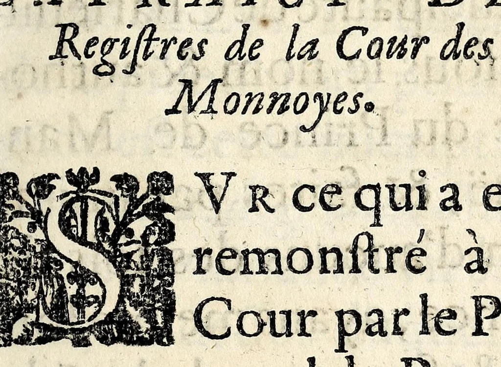 An illustration from [Arrests de la Covr des monnoyes], 1647, leaf 3