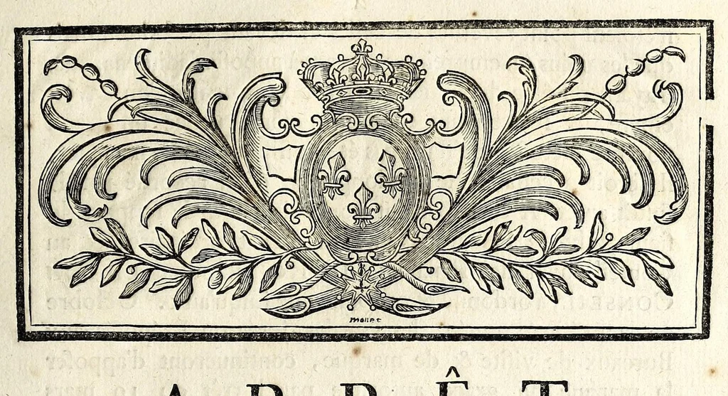 An illustration from Arrêt du Conseil d'Etat, qui proroge jusqu'au 1er. octobre prochain le délai accordé par l'arrêt du 29 mars 1781 pour l'application d'une marque de grâce aux étoffes qui, lors de la publication dudit arrêt, n'étaient point revêtues des marques prescrites : du 12 juillet 1781 : extrait des regsitres du Conseil d'État, 1781, leaf 1