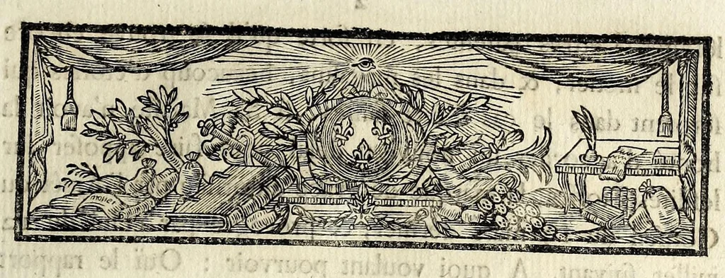 An illustration from Arrêt du Conseil d'État du roi, qui proroge jusqu'au 1er. janvier 1782, le délai accordé par l'arrêt du 19 mars 1781, & prorogé par celui du 12 juillet suivant, pour l'apposition d'une marque de grâce sur les étoffes qui ne seront point revêtues de celles ci-devant prescrites : du 27 septembre 1781 : extrait des registres du Conseil d'État, 1781, leaf 1