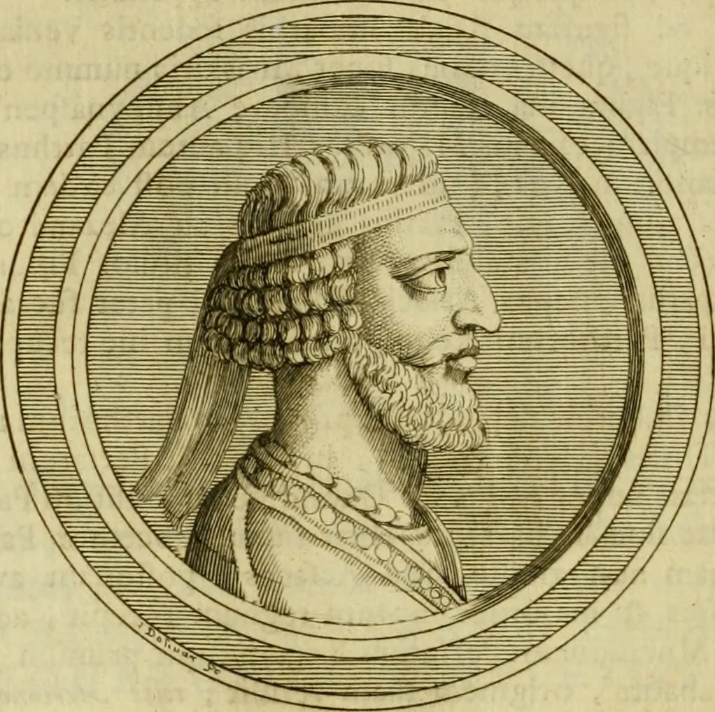 An illustration from Arsacidarum imperium, sive, Regum Parthorum historia : ad fidem numismatum accommodata, 1725, leaf 173