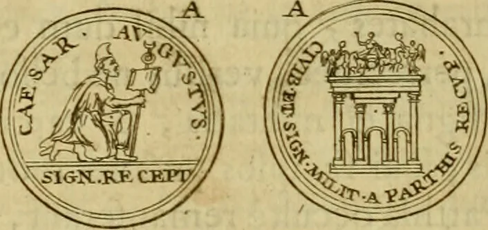 An illustration from Arsacidarum imperium, sive, Regum Parthorum historia : ad fidem numismatum accommodata, 1725, leaf 265