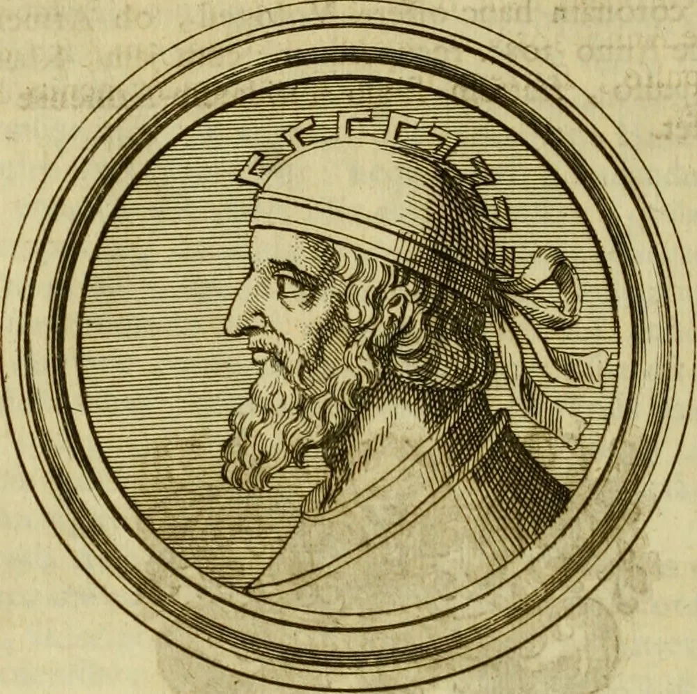 An illustration from Arsacidarum imperium, sive, Regum Parthorum historia : ad fidem numismatum accommodata, 1725, leaf 387