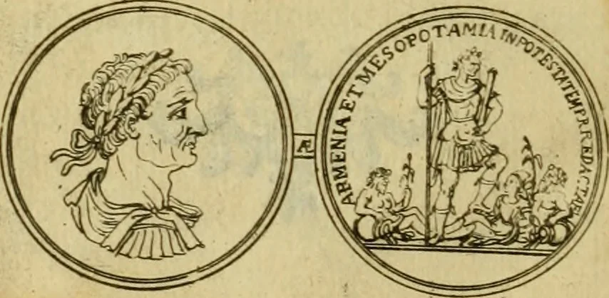 An illustration from Arsacidarum imperium, sive, Regum Parthorum historia : ad fidem numismatum accommodata, 1725, leaf 403