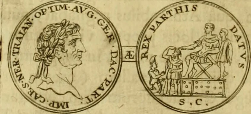 An illustration from Arsacidarum imperium, sive, Regum Parthorum historia : ad fidem numismatum accommodata, 1725, leaf 407