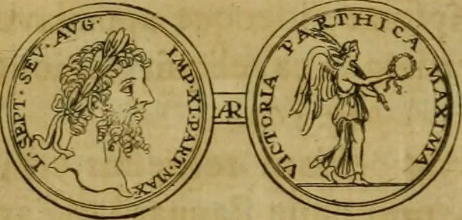 An illustration from Arsacidarum imperium, sive, Regum Parthorum historia : ad fidem numismatum accommodata, 1725, leaf 452