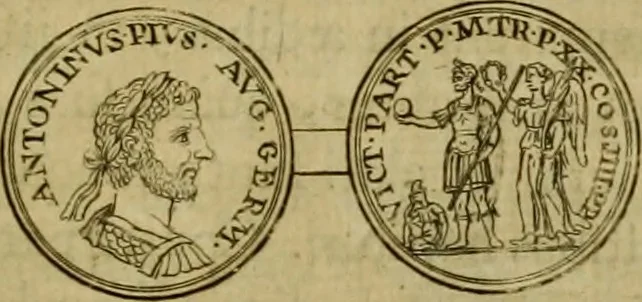 An illustration from Arsacidarum imperium, sive, Regum Parthorum historia : ad fidem numismatum accommodata, 1725, leaf 466
