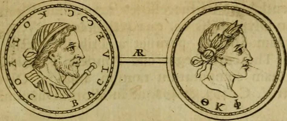 An illustration from Arsacidarum imperium, sive, Regum Parthorum historia : ad fidem numismatum accommodata, 1725, leaf 282