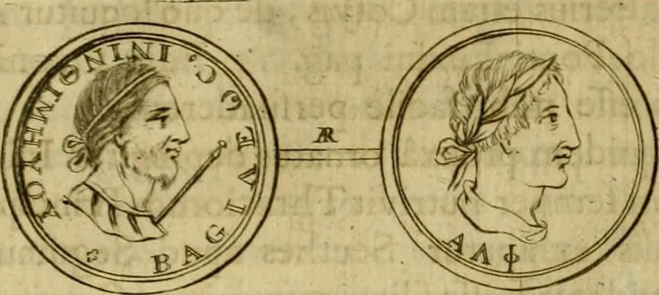 An illustration from Arsacidarum imperium, sive, Regum Parthorum historia : ad fidem numismatum accommodata, 1725, leaf 287