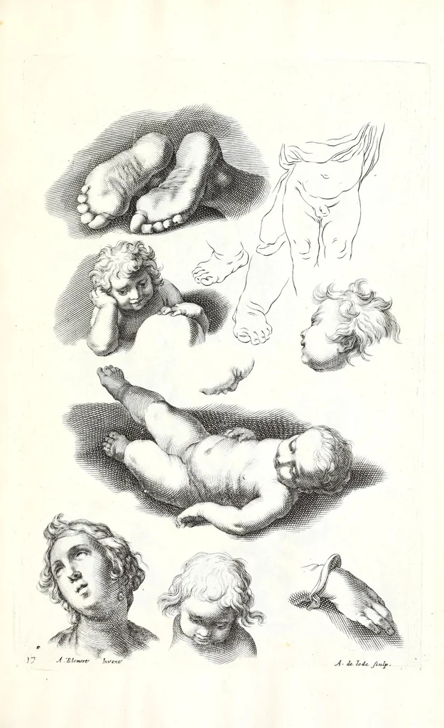 An illustration from Ars pictoria: or An academy treating of drawing, painting, limning, etching. To which are added XXXI. copper plates, expressing the choicest, nearest, and most exact grounds and rules of symmetry. Collected out of the most eminent Italian, German, and Netherland authors. By Alexander Browne, practitioner in the art of limning, 1675, leaf 205