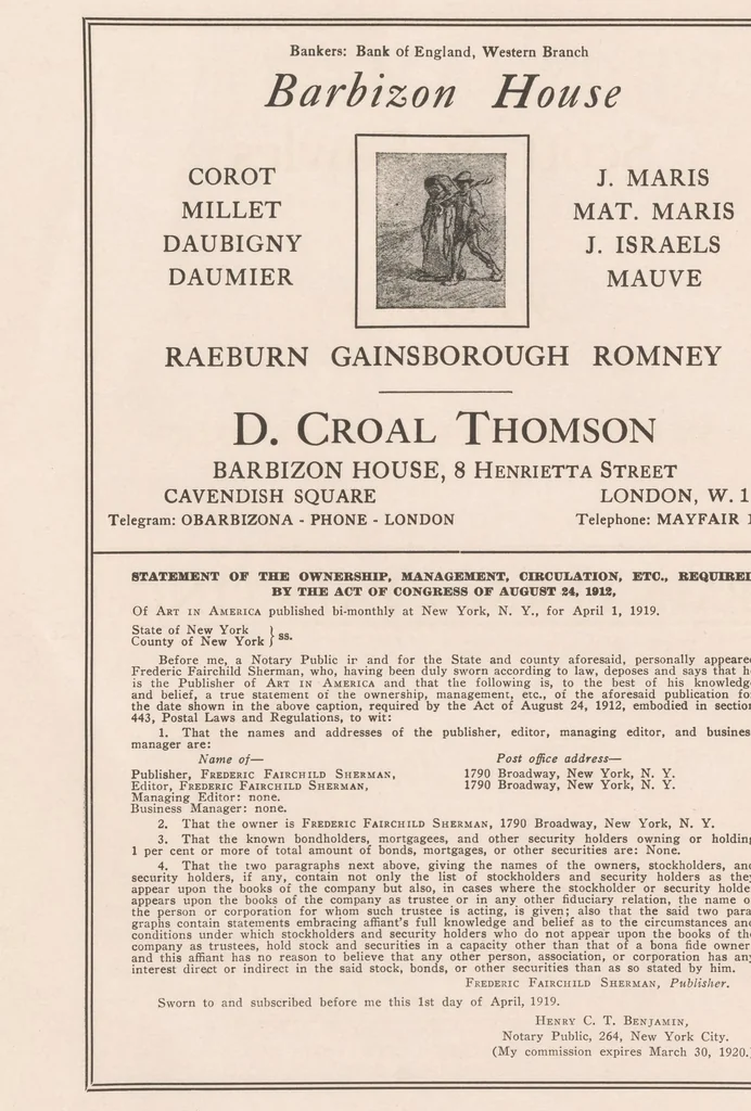 An illustration from Art in America, 1913, leaf 6