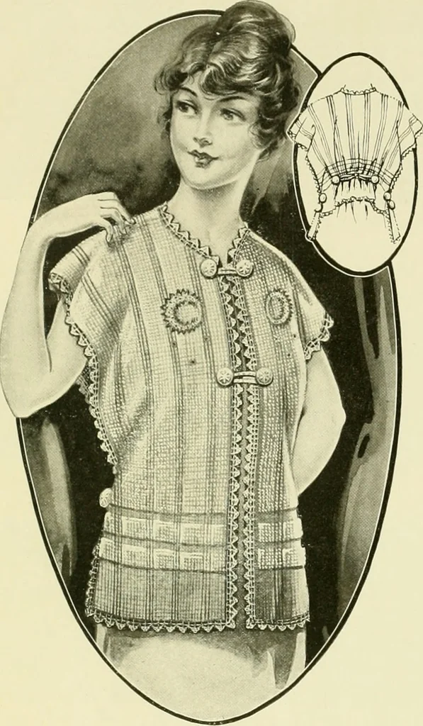 An illustration from Artamo crochet book ... no. 1-, 1916, leaf 31