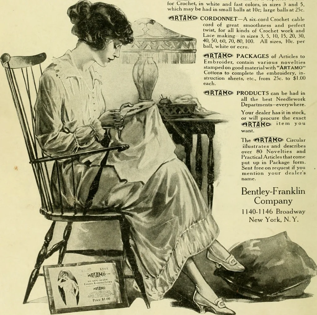 An illustration from Artamo crochet book ... no. 1-, 1916, leaf 33