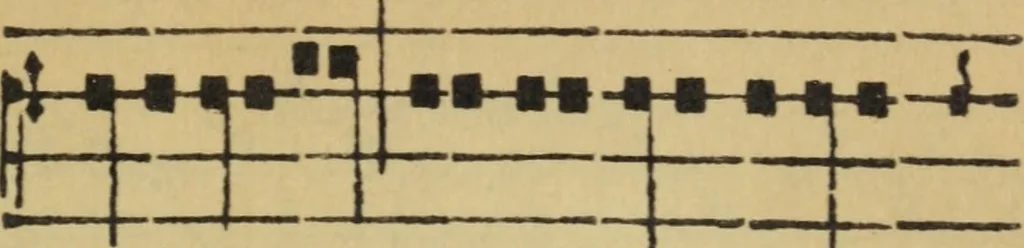 An illustration from Arte de cãto llano y cõtrapunto y canto de organo cõ proportiones y modos breuemte cõpuesta & nueuamte añadida y glosado por Gõçalo Martinez de Bizcargui, 1538, leaf 124
