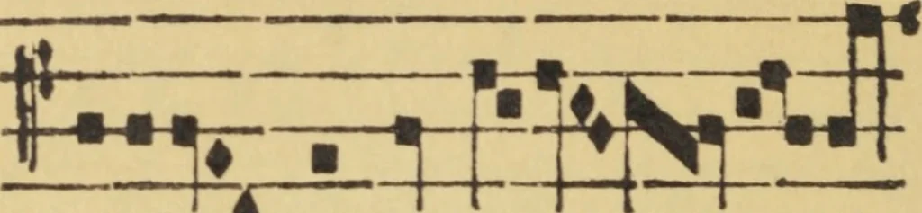 An illustration from Arte de cãto llano y cõtrapunto y canto de organo cõ proportiones y modos breuemte cõpuesta & nueuamte añadida y glosado por Gõçalo Martinez de Bizcargui, 1538, leaf 143