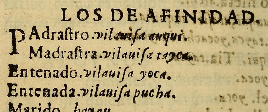 An illustration from Arte de la lengua aymara. Compuesta por el Padre Diego de Torres Rubio de la Compañia de Iesus., 1616, leaf 108