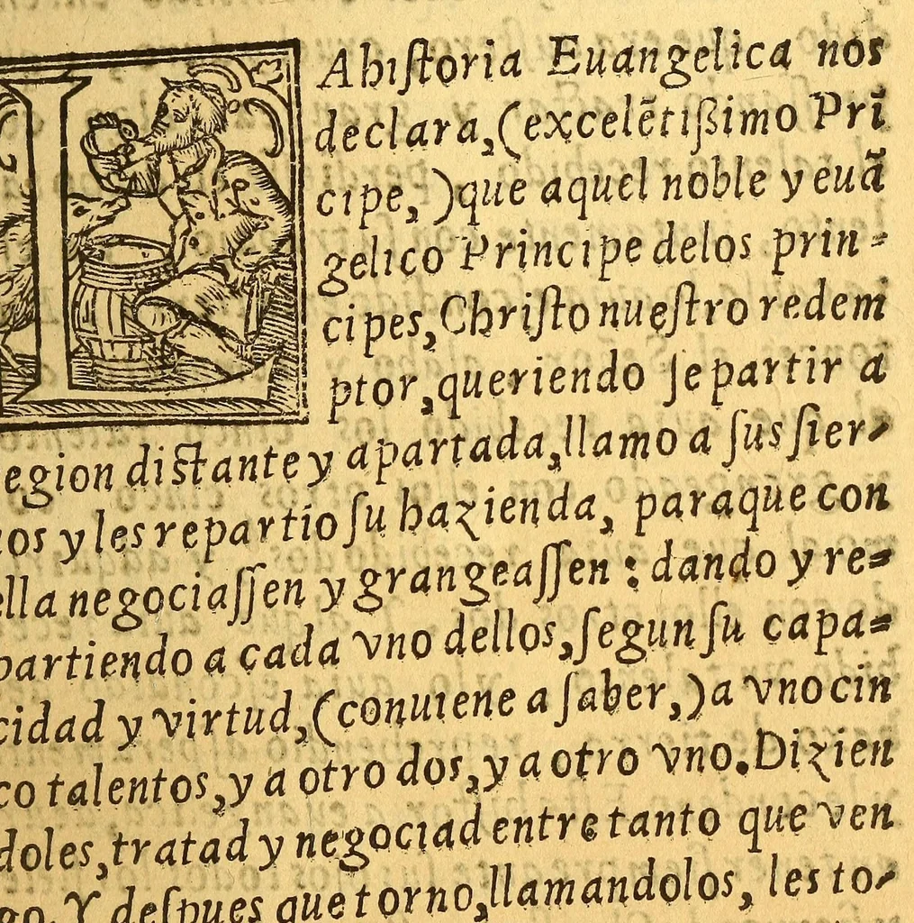 An illustration from Arte dela lengua mexicana y castellana,, 1576, leaf 13