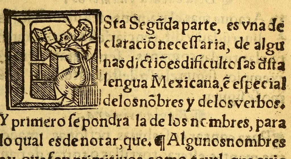 An illustration from Arte dela lengua mexicana y castellana,, 1576, leaf 179