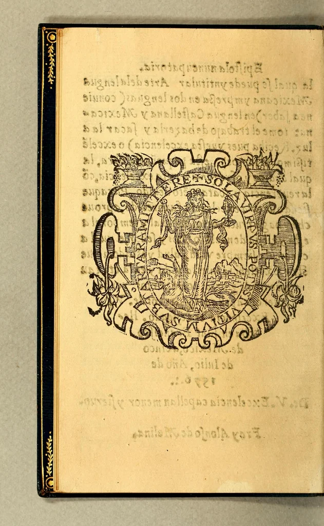 An illustration from Arte dela lengua mexicana y castellana,, 1576, leaf 20