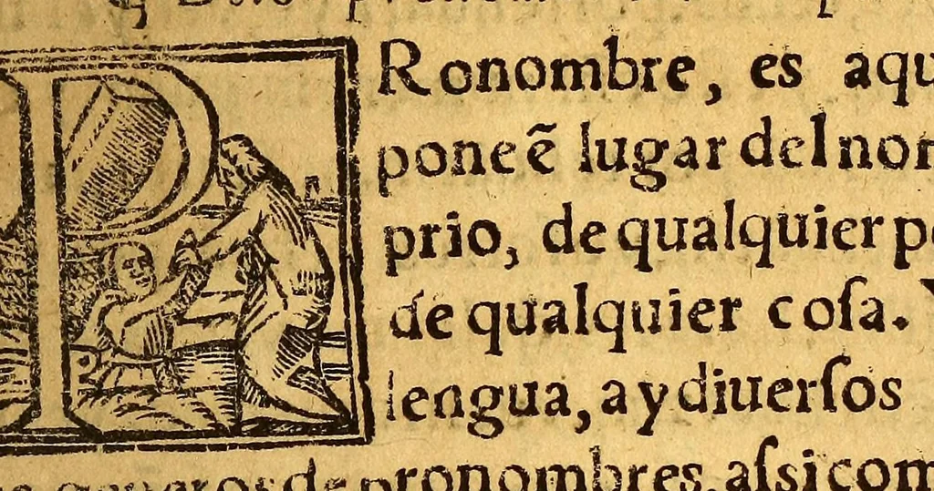 An illustration from Arte dela lengua mexicana y castellana,, 1576, leaf 55