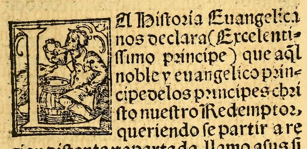 An illustration from Arte de la lengua mexicana y castellana,, 1571, leaf 13